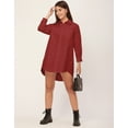 thumbnail image 2 of Moomaya Classic Solid Cotton Shirt Dress - Long Sleeves, Everyday Casual Wear, 2 of 9