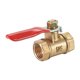thumbnail image 1 of Válvula de bola de aire de latón hembra a hembra G 1/4" con interruptor de cierre de latón tono dorado 1 pieza, 1 of 3