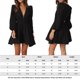 thumbnail image 2 of Vestido Vestido ajustado para mujer, manga larga, cuello en V profundo, elegante atuendo diario (negro S) Ygjytge Negro T S para Mujer, 2 of 7