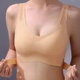 thumbnail image 4 of ByworldtasicNo Boundaries Womens Seamless Wireless Bra Wide Shoulder Strap V Neck Padded Support Bra Closure Daily Breathable Bra, 4 of 6
