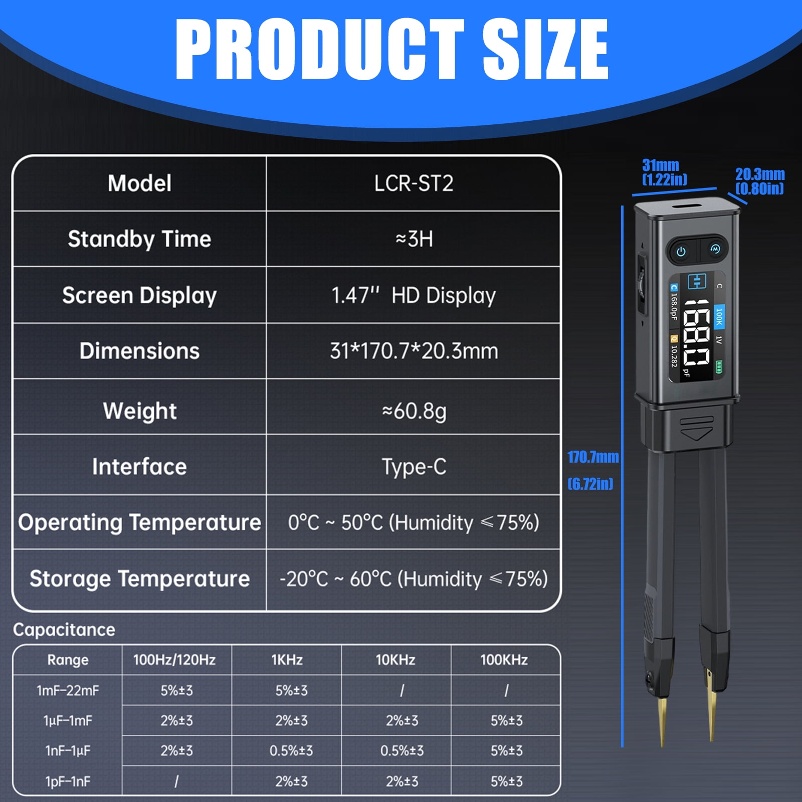 Multifunctional Digital Tweezer Instrument with Function & Auto Classification ABS for Efficient Batch Analysis