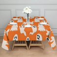 thumbnail image 3 of Orange Halloween Ghosts Square Tablecloth,Waterproof Square Table Cover,Wipeable Spillproof Washable Table Cover for Home Kitchen Party Decor 42"X42"(107x107cm), 3 of 6