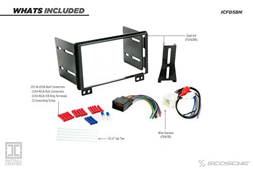 Install Centric ICFD1BN Ford/Lincoln/Mercury 1995-05 Double Din Complete Installation Kit 
