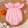 thumbnail image 6 of KPOPLK Baby Girl Halloween Romper One-piece Fly Sleeve Pumpkin Print Bubble Bodysuit Fall Pumpkin Patch Outfit for 3 6 9 12 18 Months Size 6-12 Months,Light Pink, 6 of 8