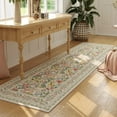 thumbnail image 4 of SwiftPulse Runner Rug for Kitchen Rug Non Slip 2'x6' Washable Rugs with Rubber Backing Soft Vintage Floral Carpet Runner for Kitchen, Laundry, Bedroom, Bathroom, Beige, 4 of 13