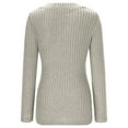thumbnail image 6 of Long Sleeve Shirts for Women Knitted Tops Button Front Slit Casual Ladies Blouse Dressy Tunic Tops Basic Tee Shirts Beige XL, 6 of 6