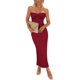 thumbnail image 1 of Vestido PRETTYGARDEN XL Rojo Vino Strapless con Nudo Torcido Maxi, 1 of 8