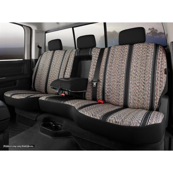 Fits 2022-2023 Ford F-150 Fia Seat Cover TR42-80 BLACK Wrangler; 60 Driver/40 Passenger Split Seat With Adjustable Headrests; Saddle Blanket; Black; For One Row