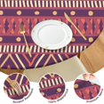 thumbnail image 4 of Decorative Elastic Round Tablecloth, Bohemian Flower Print for Formal Dining Room, Fits Circular Tables Up to 56 Inches, 4 of 7