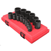 SUNEX 1/2" Dr. SAE 12 Point Impact Socket Set on rail