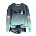 thumbnail image 6 of Duqingm Halloween Shirts for Women Long Sleeve Crewneck Casual Dressy Tops Funny Graphic Halloween Costumes Fall Fashion Outfits,2XL, 6 of 7