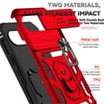 thumbnail image 5 of For Google Pixel 10a 6.3" Slim Fit With Slide Camera Cover & Rotated Ring Kickstand,Shockproof Phone Case,Red,For Google Pixel 10a, 5 of 9