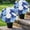 Blue, variant on Hydrangea Artificial Flowers - 16 Inch Pre-made Faux Flowers in Pots Silk Fake Potted Plant Realistic UV Resistant for Front Porch Patio Garden Outdoors Indoors Decor(2 white+4 pink, no bucket)