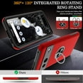 thumbnail image 4 of Pixel 7 Case, Google Pixel 7 Case with HD Screen Protector, Shockproof Google Pixel 7 Phone Case with 360° Magnetic Ring Holder Kickstand Phone Case for Google Pixel 7 Red, 4 of 15
