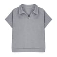 thumbnail image 3 of ITSAME T-Shirts for Boys, Breathable Comfort Short Sleeve Lapel Summer Casual Loose Tops Gray Size 4, 3 of 7