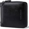 thumbnail image 1 of Cartera de Cuero Genuino para Hombre con Zíper, RFID, Segura, de Gran Capacidad, Doble Pliegue, Multi-tarjeta, Carteras de Cuero para Hombre y Monedero, 1 of 7