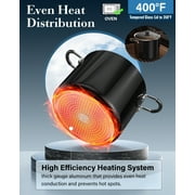 Cook N Home Professional 10.5 Quart Non stick Stock Pot with Lid, Riveted Handles, Big Soup Pot for Holiday Feasts, Stockpot with Even Heating, Induction Cookware, Oven & Dishwasher Safe, Black