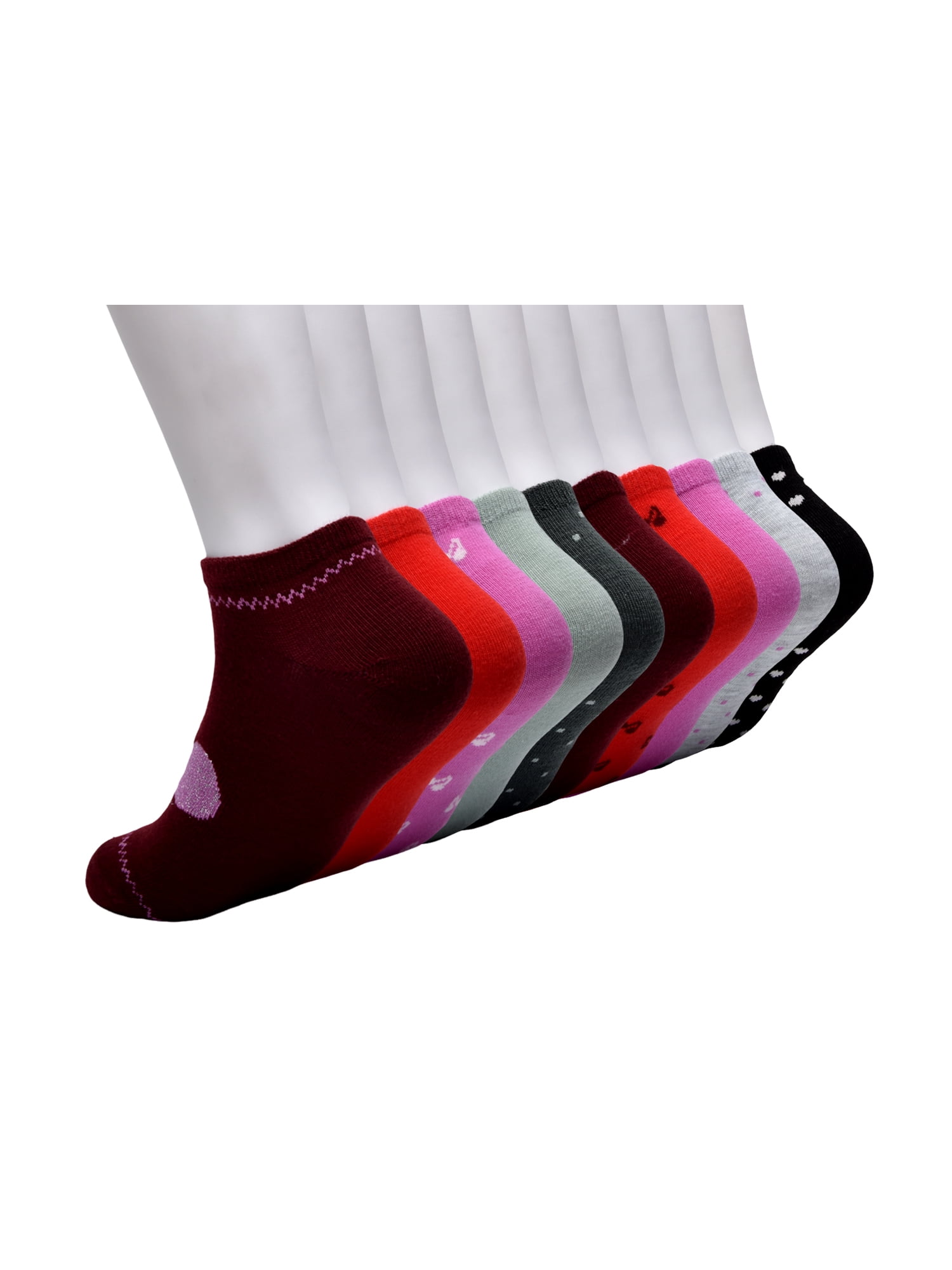 No Boundaries Women’s Low Cut Socks, 10 Pack, Shoe Sizes 4-10