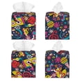 thumbnail image 2 of Lsque Rock Music Printed Tissue Box Cover Holder, Facial Paper Organizer Dispenser,Square with Bottom Belt, PVC Leather Decorative Organizer, 2 of 8