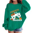 thumbnail image 2 of Coerni Boys Girls Halloween Sweatshirt Cartton Truck Spooky Pumpkin Graphic Pullover Kids Fall Fashion Long Sleeve Tops, 2 of 7