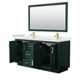 thumbnail image 3 of Wyndham Collection Miranda 66" Wood&Marble Double Bathroom Vanity in Green/Gold, 3 of 7