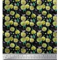 thumbnail image 1 of Soimoi Green Cotton Duck Fabric American Robin,Insect & Flower Printed Fabric 1 Yard 42 Inch Wide, 1 of 1