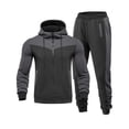thumbnail image 2 of AWARDER Men's Winter 2-Piece Tracksuit, Colorblock Long Sleeve Zipper Hoodie and Jogger Sweatpants, Warm Fleece Casual Set For Cold Weather Lounging,Dark Gray,3XL, 2 of 7