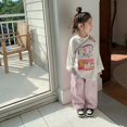 thumbnail image 5 of Baby Toddler Cargo Pants Casual Elastic Waist Multi Pocket Straight Wide Leg Trousers for Boys Girls, 5 of 6