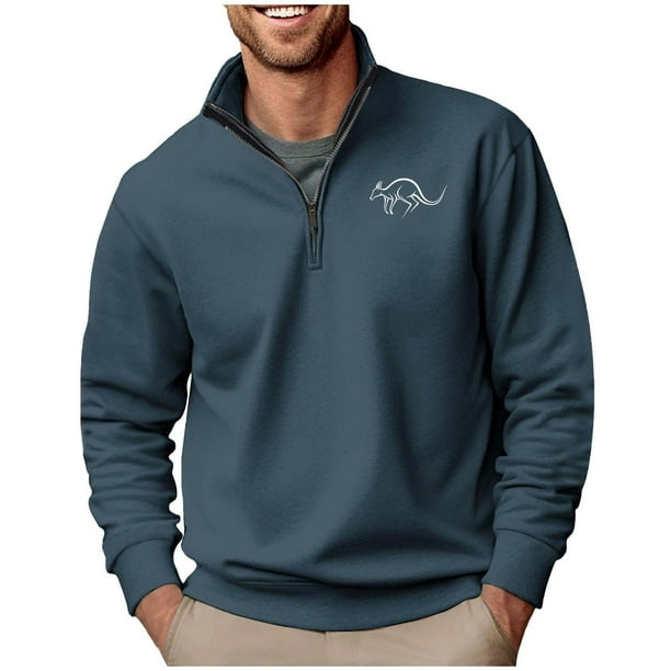 Blusa y camisa de manga larga con cuello alto para hombre, sudadera con capucha estampada, jersey deportivo con media cremallera, blusa de manga larga con cuello alto para hombre, blusa de poliéster