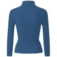thumbnail image 5 of FINALGANG Women Sweater Warm Solid Color Long Sleeve Turtleneck Knit Pullover Tops Womens Casual Casual Daily Party Photoshoot Sweater,Navy,One Size, 5 of 5