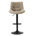thumbnail image 4 of YOUNIKE Bar Stool, Set of 2, Modern Comfortable PU Leather Chair, Faux Leather High Upholstered Bar Stool, 32.3 Inches Tall, Armless with Backrest, Metal Legs, Khaki, 4 of 9