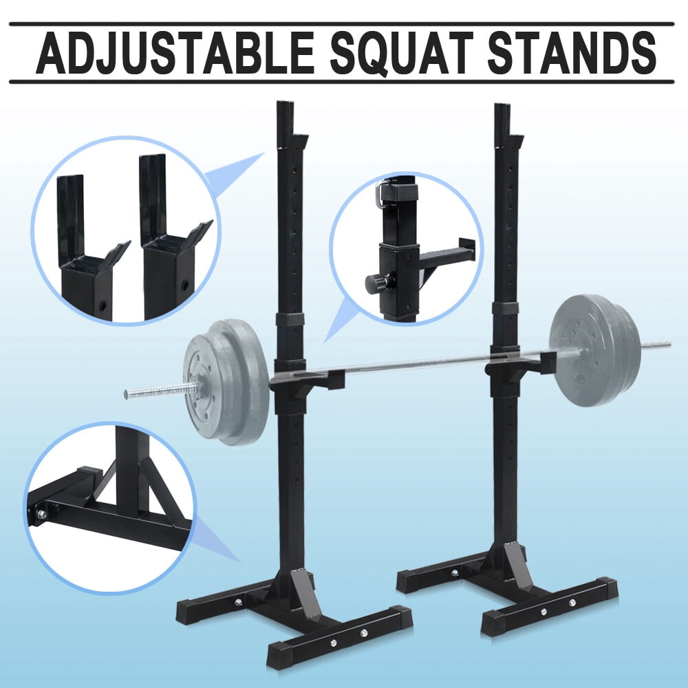 ZYPPP 2PCS Adjustable Squat Rack Stand – Heavy-Duty Barbell Bench Press Rack with 550Lbs Weight Capacity, Height-Adjustable Home Gym Rack for Squats, Bench Press, Weightlifting & Strength Training