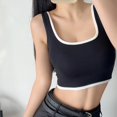 thumbnail image 5 of BLVB Women's Square Neck Crop Tank Tops Slim Color Block Sleeveless Cami Shirts Casual Basic Going out Tops, 5 of 5