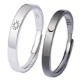 thumbnail image 1 of 1 par de anillos de pareja de sol y luna anillos de juego ajustables para ella y para él, 1 of 4
