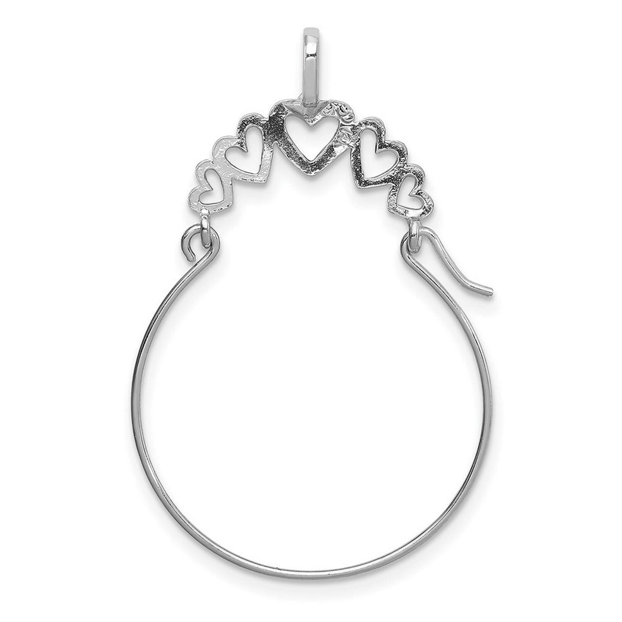 FJC Finejewelers 14k White Gold Five Hearts Charm Holdercut-out