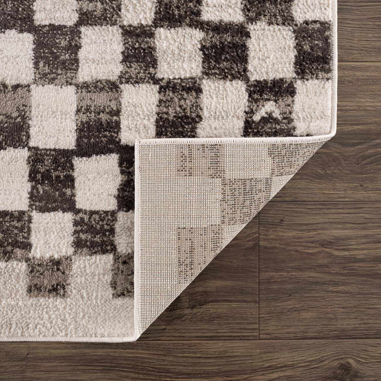 Hauteloom Benjy Living Room, Bedroom Area Rug - Contemporary - Cream, Charcoal - 4' x 6'