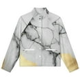 thumbnail image 4 of Jackets for Women Winter Coat Jackets Flannel Stand Collar Jacket(Marble Gold Foil Texture,Size:S-4XL), 4 of 7