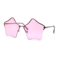 thumbnail image 3 of Womens Rimless Star Shape Hippie Groove Pimp Sunglasses Pink, 3 of 4