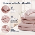 thumbnail image 4 of Unikome All Season Goose Down Feather Fiber Comforter with Natural Filling, Soft & Breathable Lightweight Duvet Insert, Machine Washable, Cal King 108 x 94 Inch,Pink, 4 of 10