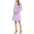 thumbnail image 1 of INSPIRE CHIC Vestido Casual de Encaje Flowy para Mujeres en Morado M, 1 of 6