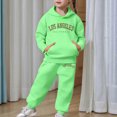 thumbnail image 5 of HCNTES Baby Girl Winter Clothes Girls Activewear Jogger Sets - 2 Piece Letter Print Graphic Pullover Hoodie Sweatshirt Sweatpants Sweatsuit Outfits, 5 of 7