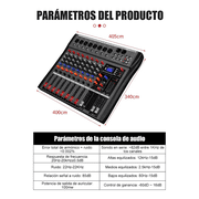8 Channel Professional Audio Mixer Console Sound Board with 48V Phantom Power,USB Audio Interface for Live Show,Streaming Recording Music Stage Karaoke