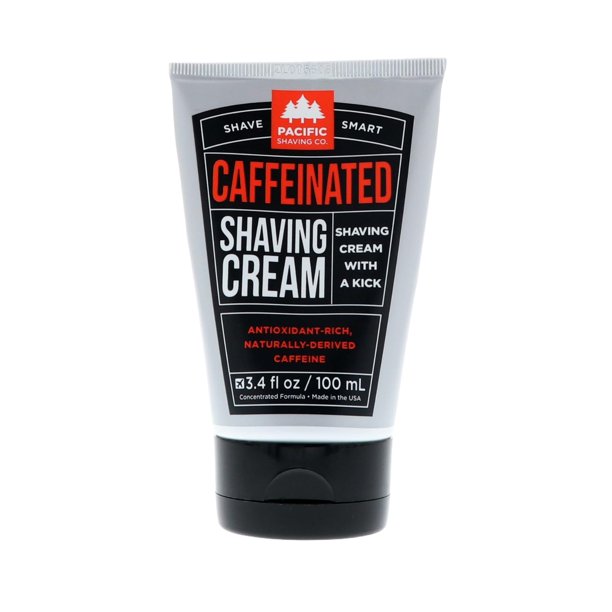 Pacific Shaving Company Crema de afeitar con cafeína - Manteca de karité + Crema de afeitar antioxidante de menta verde con cafeína - Fórmula limpia para hidratar la reducción del enrojecimiento + afe