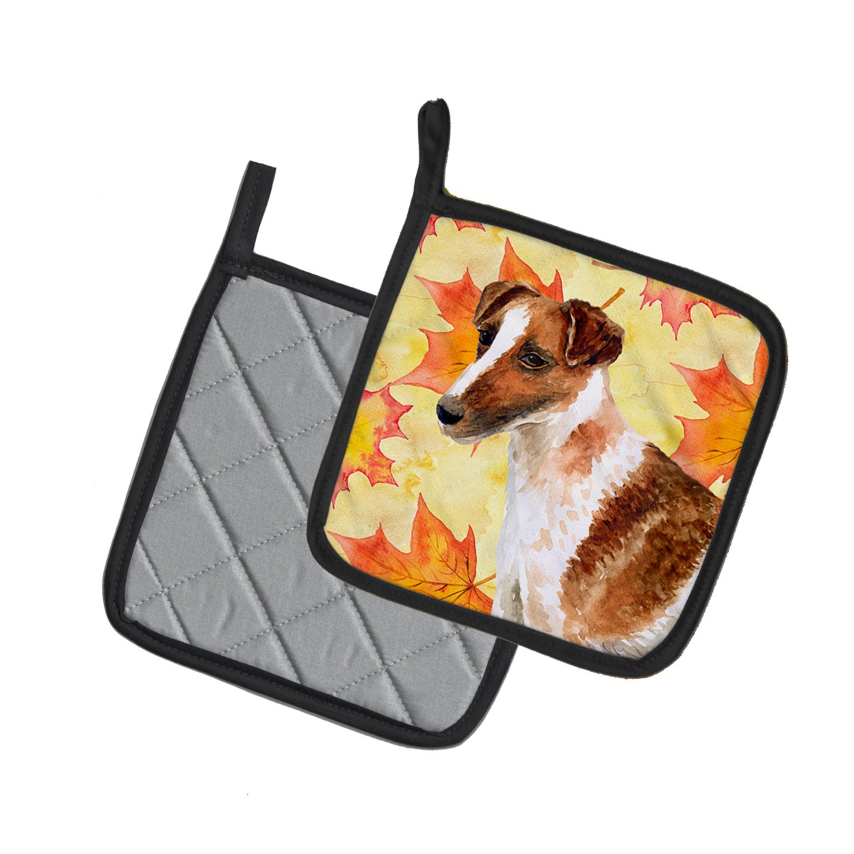 Caroline's Treasures Smooth Fox Terrier Fall Pair of Pot Holders