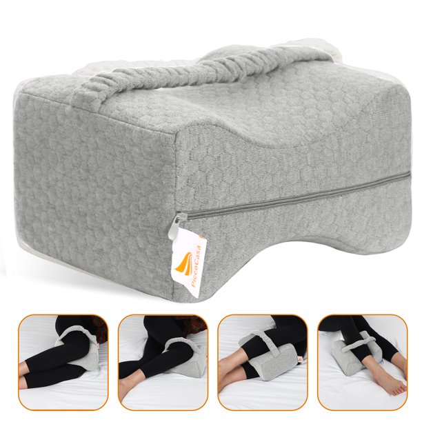 Knee Pillow for Sleeping to Ease Pain Memory Foam Pillow Wedge w 2