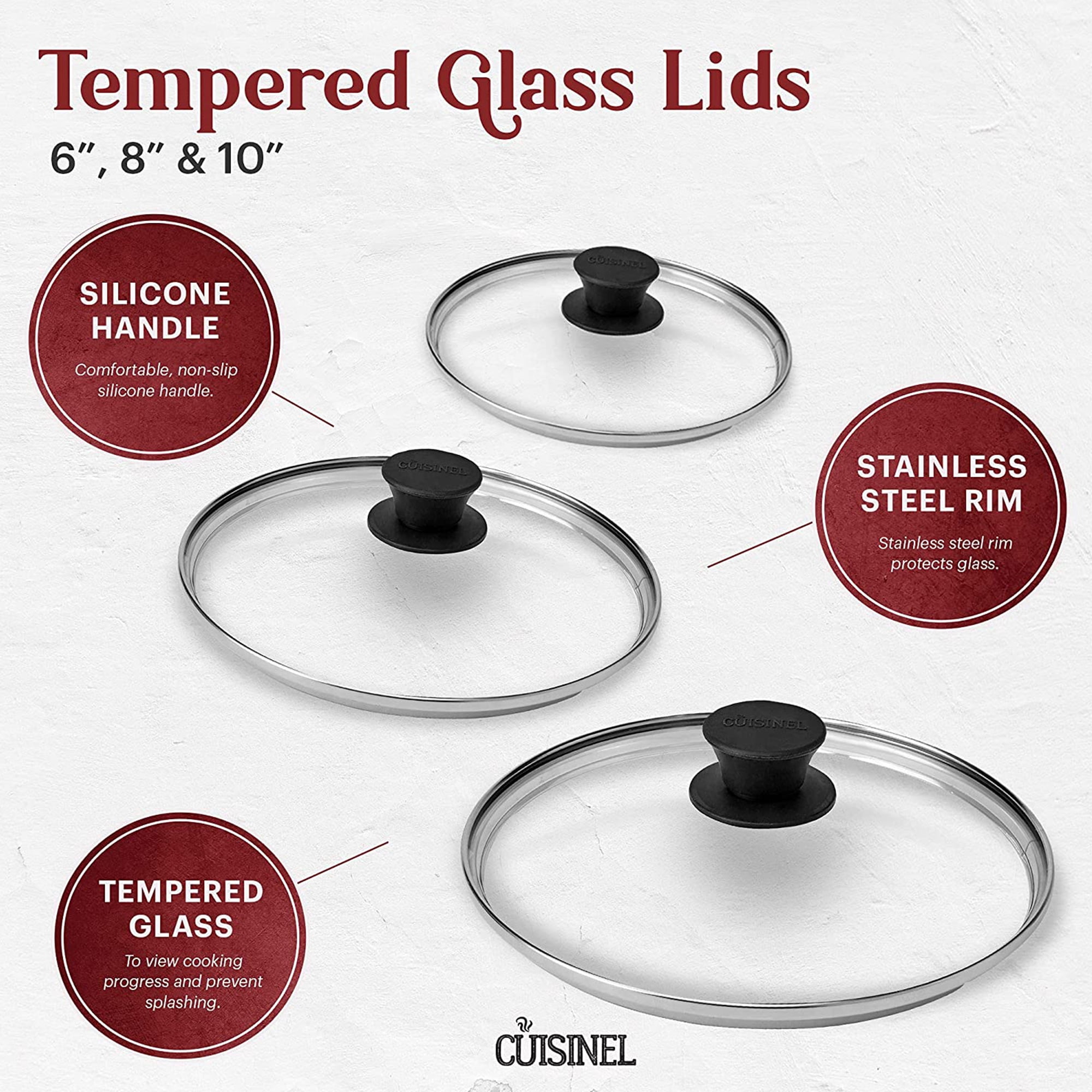 Buy Cuisinel Cast Iron Skillet with Lid Set of 3 Kitchen Cookware Pre