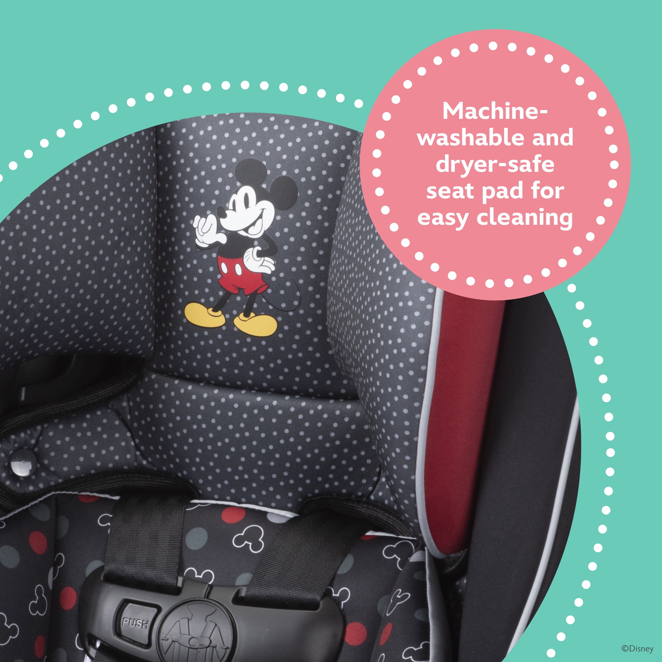 Disney Baby Easy Elite Slim All-In-One Convertible Car Seat, Modern Minnie