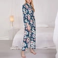 thumbnail image 5 of Wukai Flowers Print Women's Pajama Set - Soft Long Sleeve Sleepwear for Comfort and Style-Large, 5 of 9