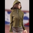 thumbnail image 4 of kusrkot 1/6 Female Long Sleeve Zippered Sweatershirt Tops for 12inch Action Figure Model Green, 4 of 4