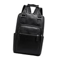 thumbnail image 1 of Mochila informal de negocios ligera de gran capacidad con bolsa para baquetas de cuero PU negro, 1 of 9